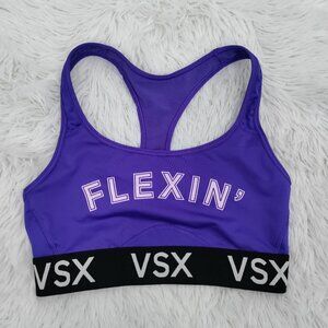 Victoria Secret VSX Flexin' The Player Racerback Sports Bra Small Women Purple